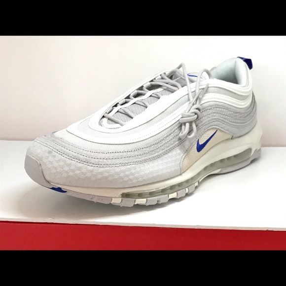 Nike Air Max 97 Premium Pure Platinum Racer Blue - Picture 3 of 8